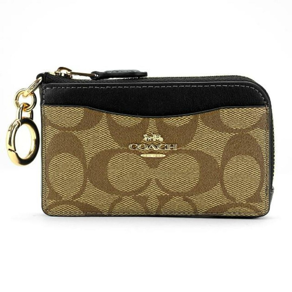 Coach Multifunction Card Case/wallet In Signature Canvas